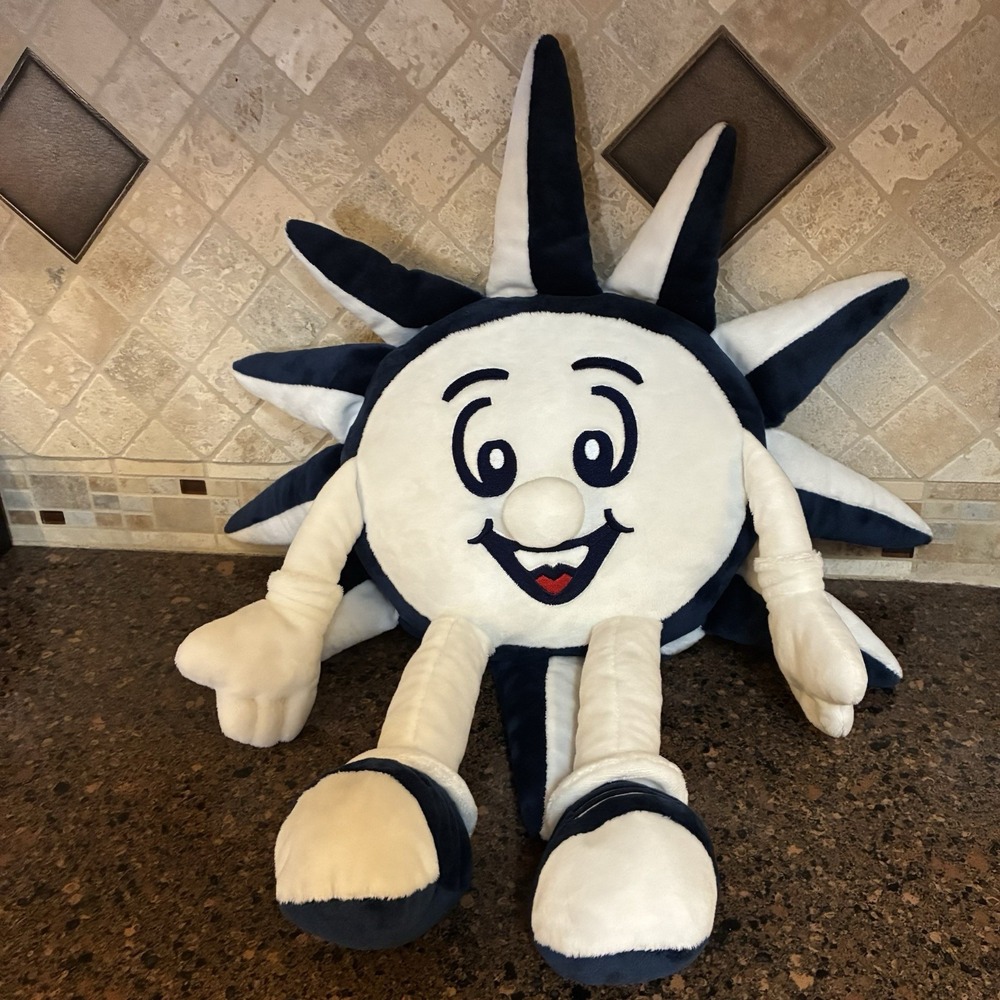 MSC Cruise Ship Smiling Sun Mascot Plush Pillow Doll Blue White - Large 23"
